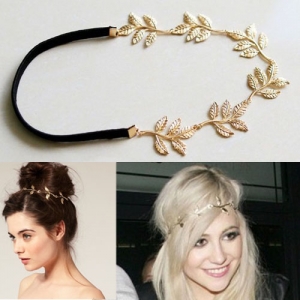 Golden Olive Leaf Hair Band